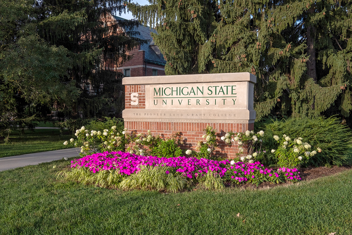 Michigan State University sign