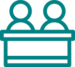 Icon of people at desk