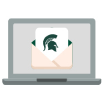 Icon with laptop and MSU email icon
