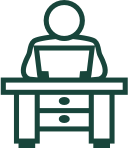 Icon of person at desk