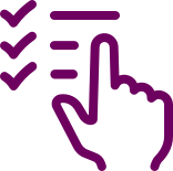 Icon of hand and check marks