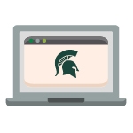 Icon with laptop and MSU logo