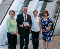 The 2018 Edward & Mary Mather Outstanding Food Safety Student Award was given to Wayne Melichar, a May 2019 graduate of the MSFS program.   Mr. Melichar was presented with the award by Dr. Patty Weber, Director of the Online Food Safety Program, Dr. Melinda Wilkins, Associate Professor of the MSU College of Veterinary Medicine, and Dean Birgit Puschner, College of Veterinary Medicine.  Mr. Melichar earned a Bachelor of Science in Health Sciences from Western Illinois University. Wayne spent a number of year